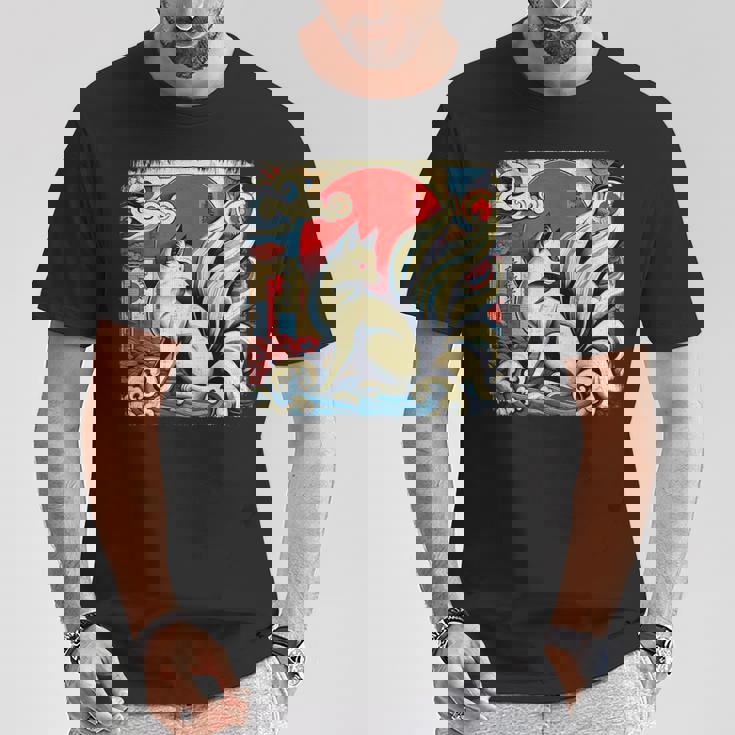九尾狐 きつね Tシャツ 面白い贈り物