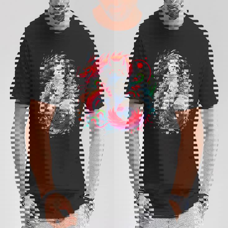 九尾狐 きつね竜 Tシャツ 面白い贈り物