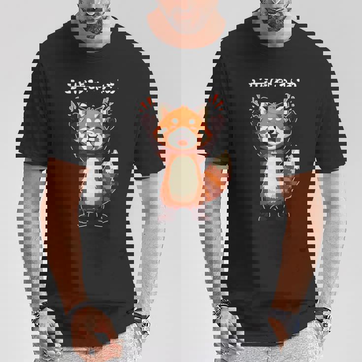 五十歩ひゃっほう レッサーパンダ ネタ ことわざ ことわざのもじり ジョーク ギャグ ダジャレ ツッコミ おもしろ メン 長袖tシャツ Tシャツ 面白い贈り物