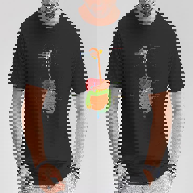 人体消化器系消化管の解剖学 Tシャツ 面白い贈り物