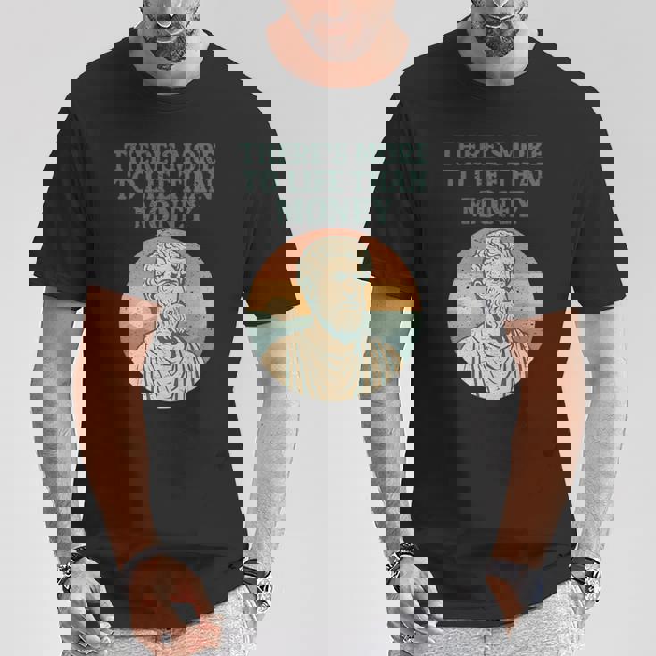 人生にはお金以上のものがあります 哲学者古代 長袖tシャツ Tシャツ 面白い贈り物