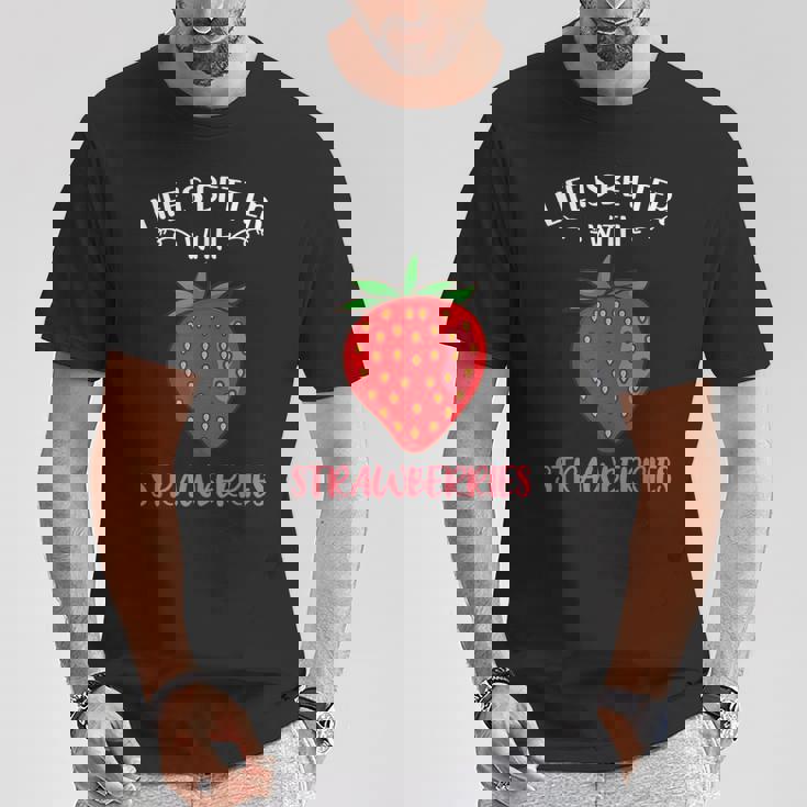 人生はイチゴとベターです Tシャツ 面白い贈り物