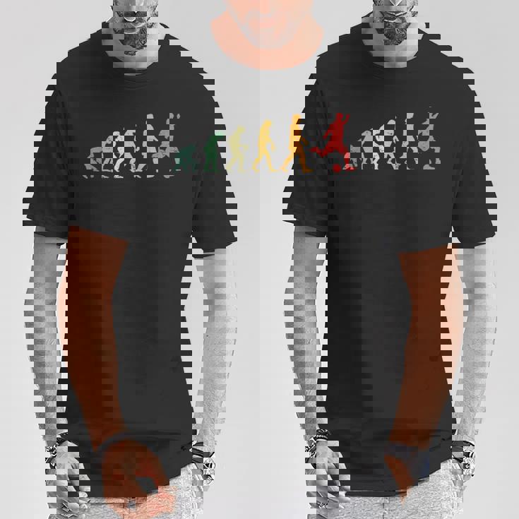 人類の進化 ネタ サッカー サッカー好き サッカーファン サッカー選手 おもしろ サッカー部 レトロ エボリューション Tシャツ 面白い贈り物