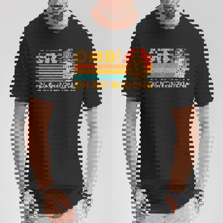 仏教 仏前 レトロ Omb オーマイブッダ Tシャツ 面白い贈り物