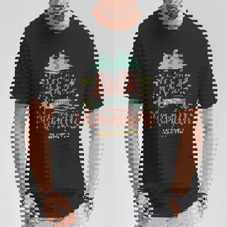 信仰 山を動かす 聖書教会 イエス・キリスト Tシャツ 面白い贈り物