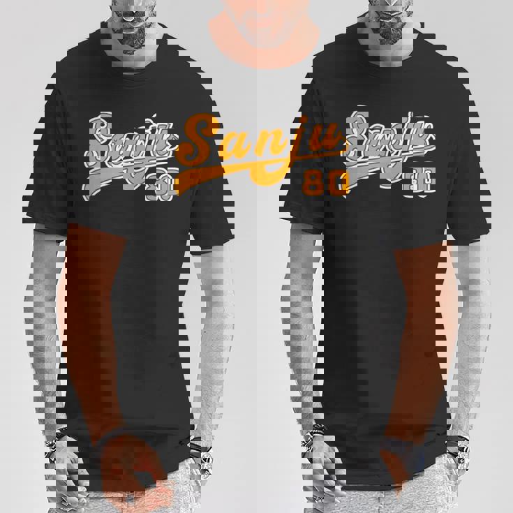 傘寿祝い 野球 野球好き 野球ユニフォーム風anju 文字 父 母 男性 女性 おもしろ 80歳 誕生日 Tシャツ 面白い贈り物