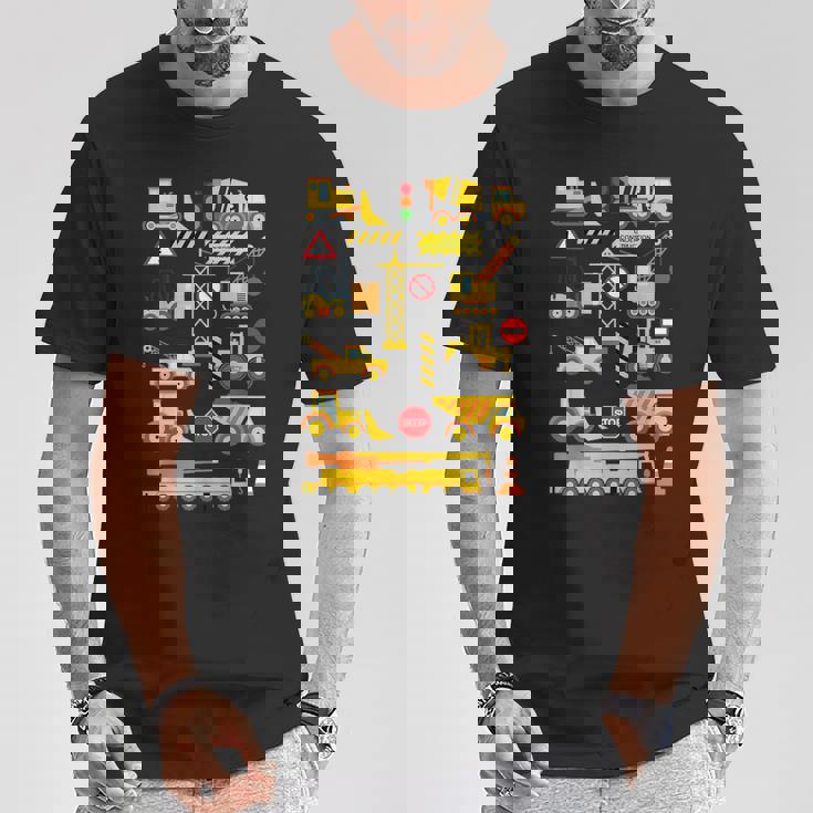 働く車 工事車両 面白いtシャツ イラスト かわいい キッズ 子供用 メンズ おもしろグッズ 子供 男の子 Tシャツ 面白い贈り物