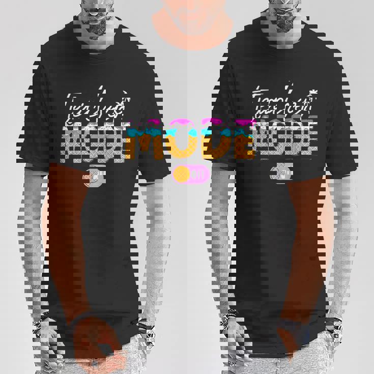 先生モード オフアイスクリーム ハッピー 学校最後の日 夏 Tシャツ 面白い贈り物