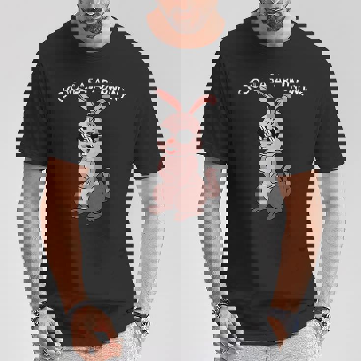 兎 ウサギ メガネ サングラスtay Cool Dog レトロ おもしろ かわいい イラスト Tシャツ 面白い贈り物