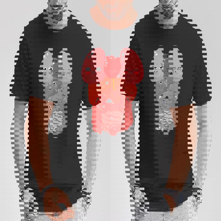 内臓 面白い 人体 解剖学 微笑 Tシャツ 面白い贈り物