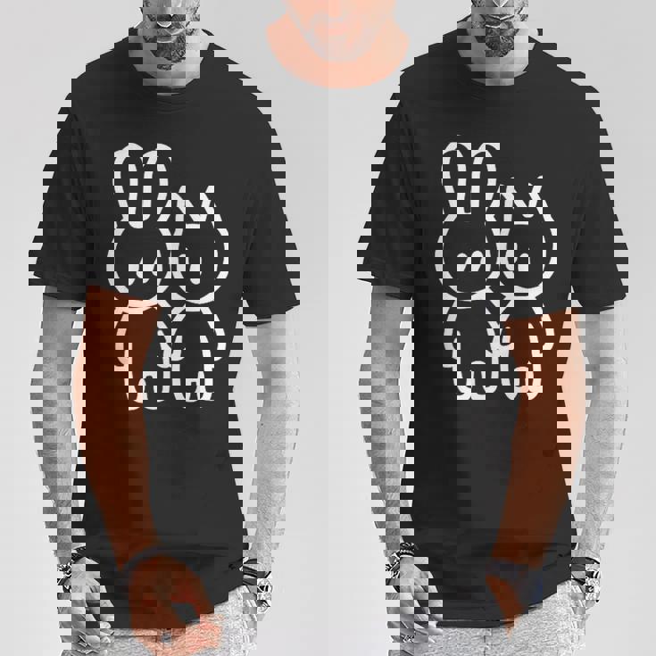 可愛いカワイイ Y2k コケット猫 うさぎと猫 Tシャツ 面白い贈り物