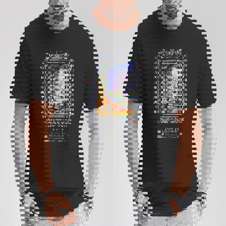 和みの夜桜 猫 金魚 Tシャツ 面白い贈り物