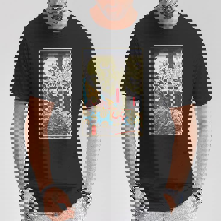 善知鳥安方忠義伝 歌川国芳 国芳スケルトンスペクター日本の浮世絵アートプリント Tシャツ 面白い贈り物