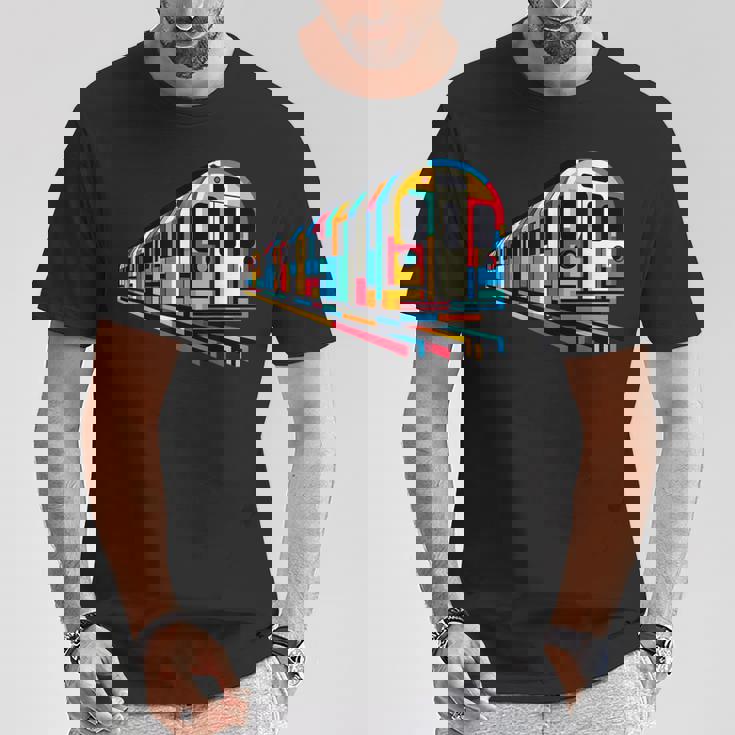 地下鉄 列車 地下鉄 機関車 鉄道愛好家 Tシャツ 面白い贈り物