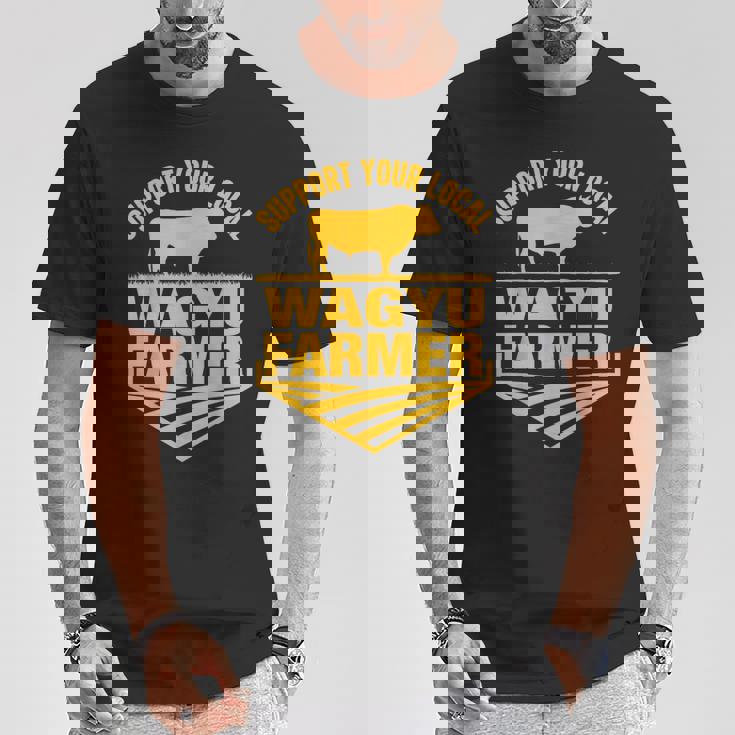 地元和牛農家を応援 牛和牛牧場。 Tシャツ 面白い贈り物