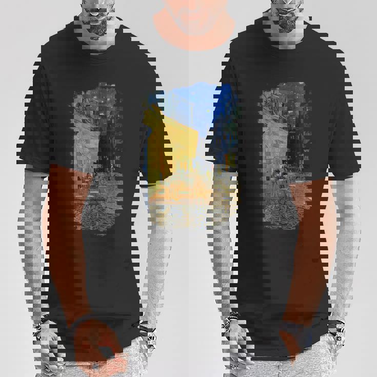 夜のカフェテラス ゴッホ Tシャツ 面白い贈り物