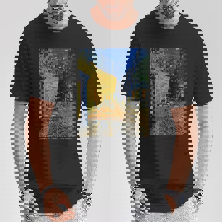夜のカフェテラス ゴッホ 名画 レトロ Tシャツ 面白い贈り物