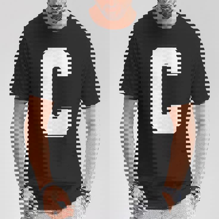 大文字 C アルファベット モノグラム イニシャル Tシャツ 面白い贈り物