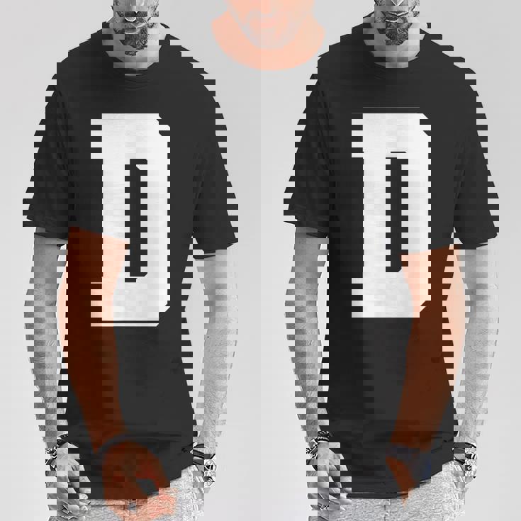 大文字 D アルファベットモノグラム イニシャル Tシャツ 面白い贈り物