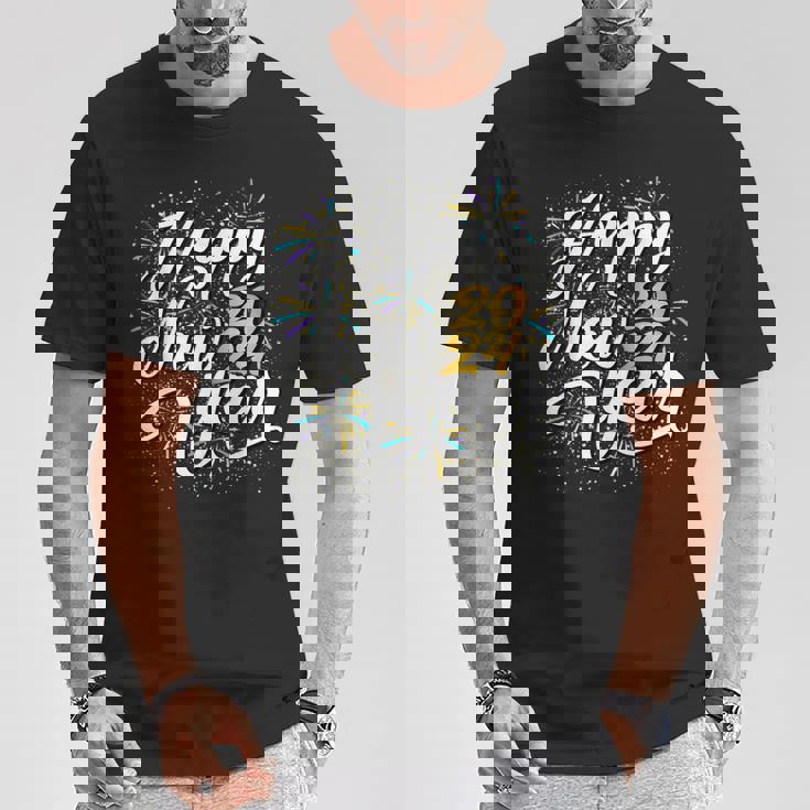 大晦日パーティー用品 2024 ハッピーニューイヤー花火 Tシャツ 面白い贈り物