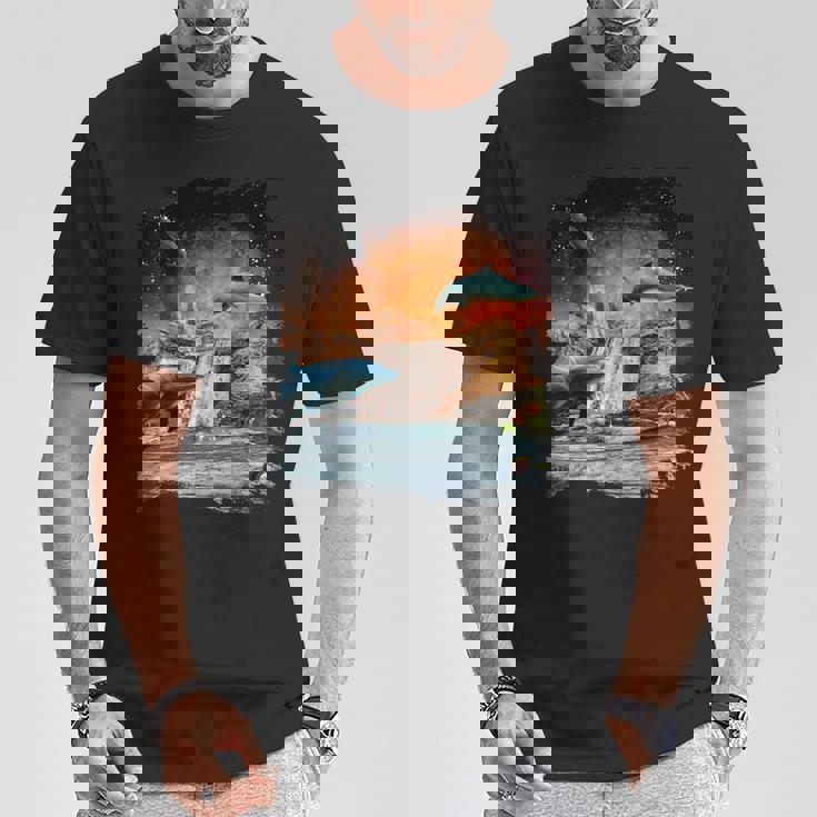 天体金星イルカ、宇宙惑星銀河ドルフィンズ Tシャツ 面白い贈り物