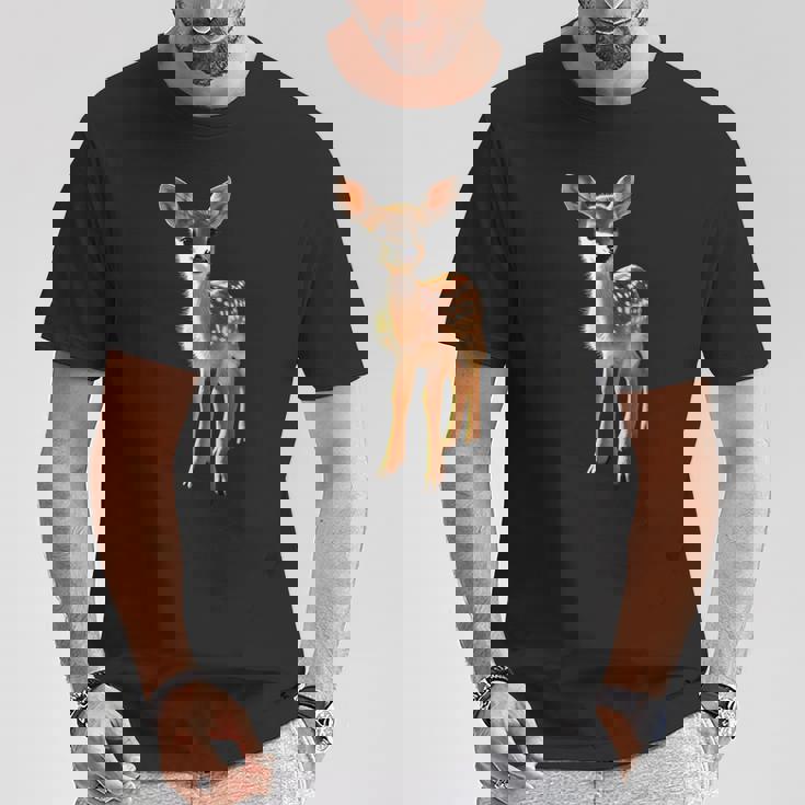 子鹿愛好家のためのロー鹿 ローバック鹿 子鹿 スイート鹿 Tシャツ 面白い贈り物