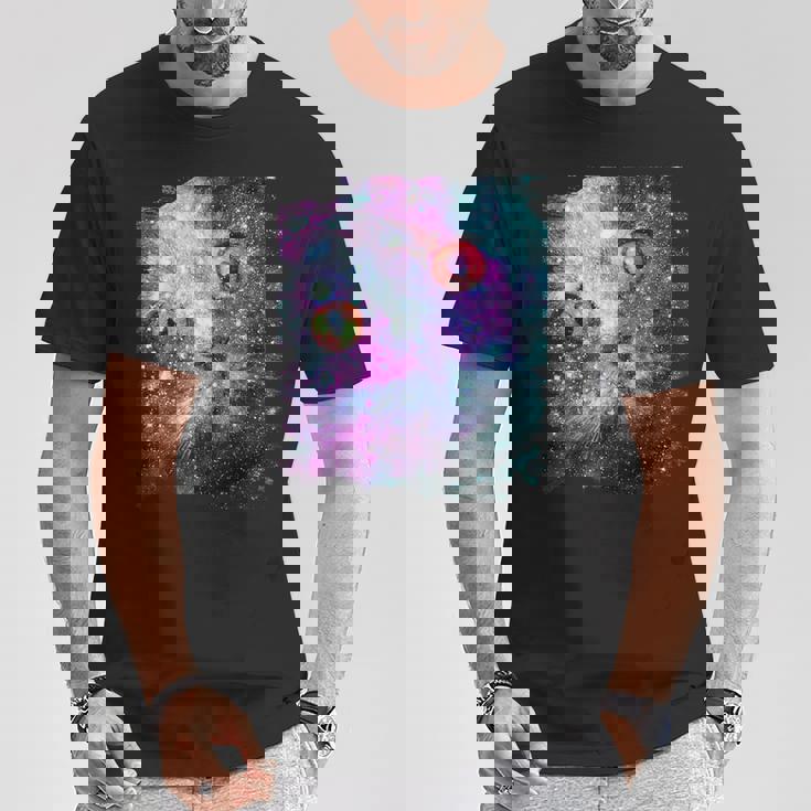 宇宙のかわいいアストロ宇宙猫 Tシャツ 面白い贈り物