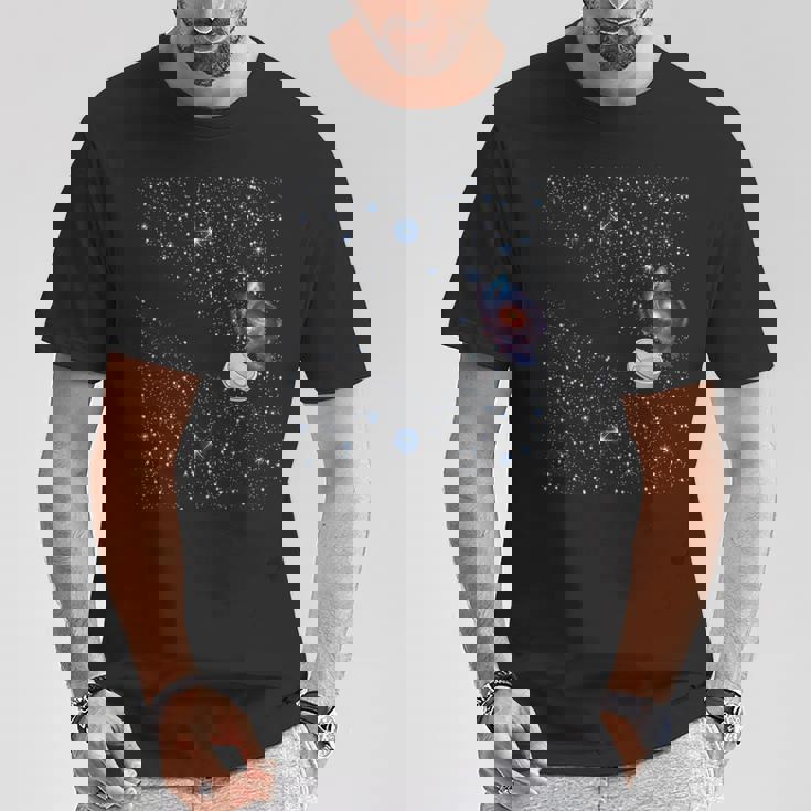 宇宙の星 面白いドレス ロボット掃除機 天の川 Tシャツ 面白い贈り物