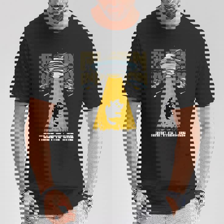 宇宙人 侵略 Abduct Me Please 宇宙船 おもしろ猫 Ufo Tシャツ 面白い贈り物