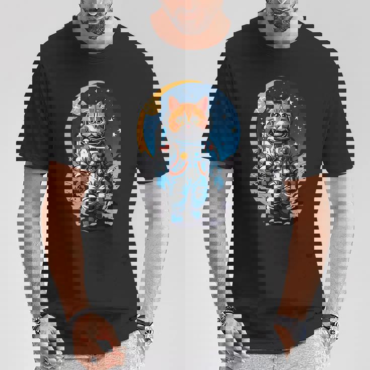 宇宙飛行士 02 宇宙飛行士 猫 Tシャツ 面白い贈り物