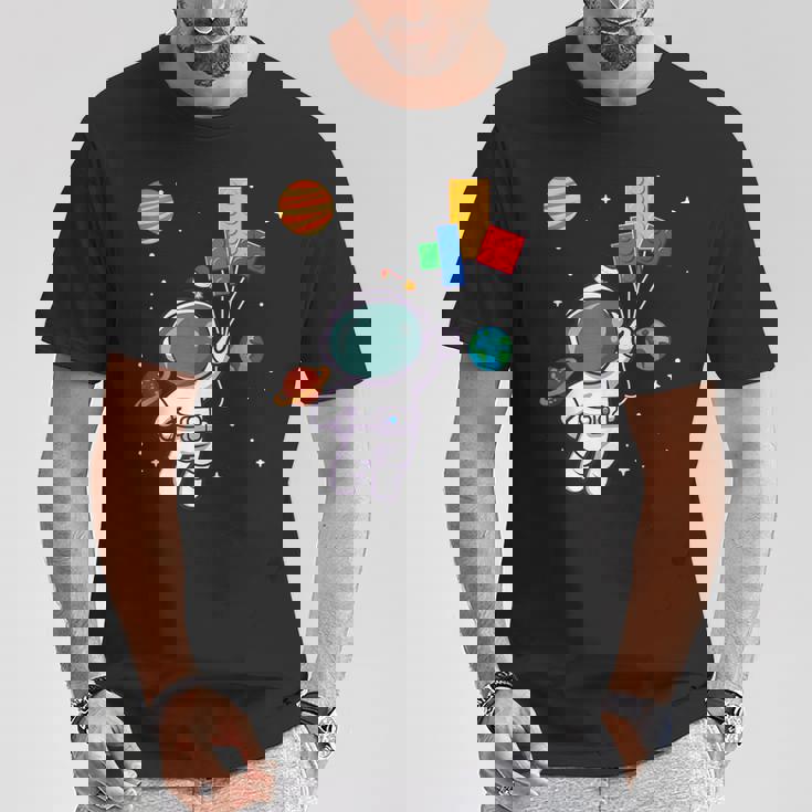 宇宙飛行士とレゴバルーンの冒険 Tシャツ 面白い贈り物