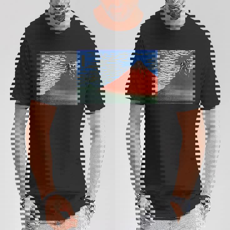 富士 晴天の山 葛飾北斎 Tシャツ 面白い贈り物