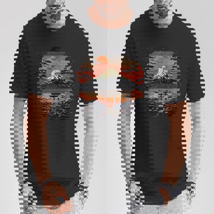 富士山アート Tシャツ 面白い贈り物