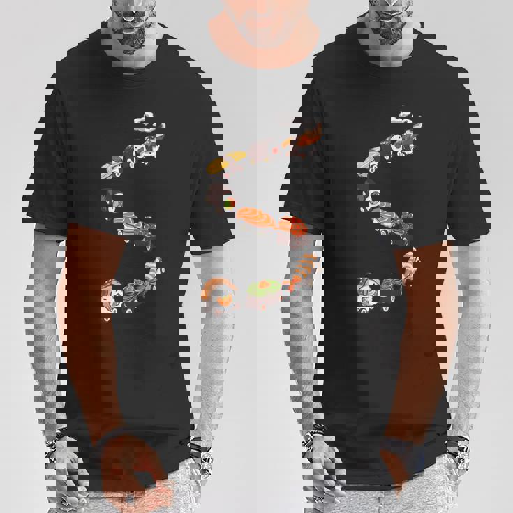 寿司 の 電車 すし いくら サーモン たまご 鉄火巻き Tシャツ 面白い贈り物