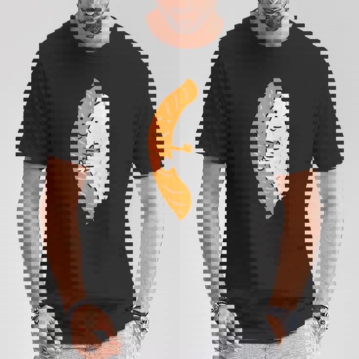 寿司ハギング サーモン キュート 和寿司 Tシャツ 面白い贈り物