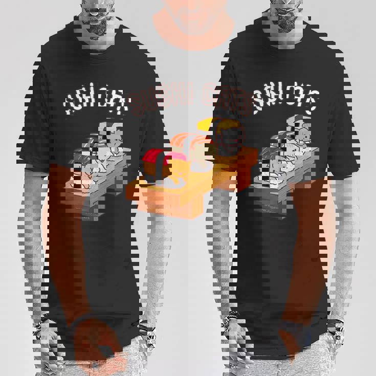 寿司猫 まぐろ 酒たまご Tシャツ 面白い贈り物