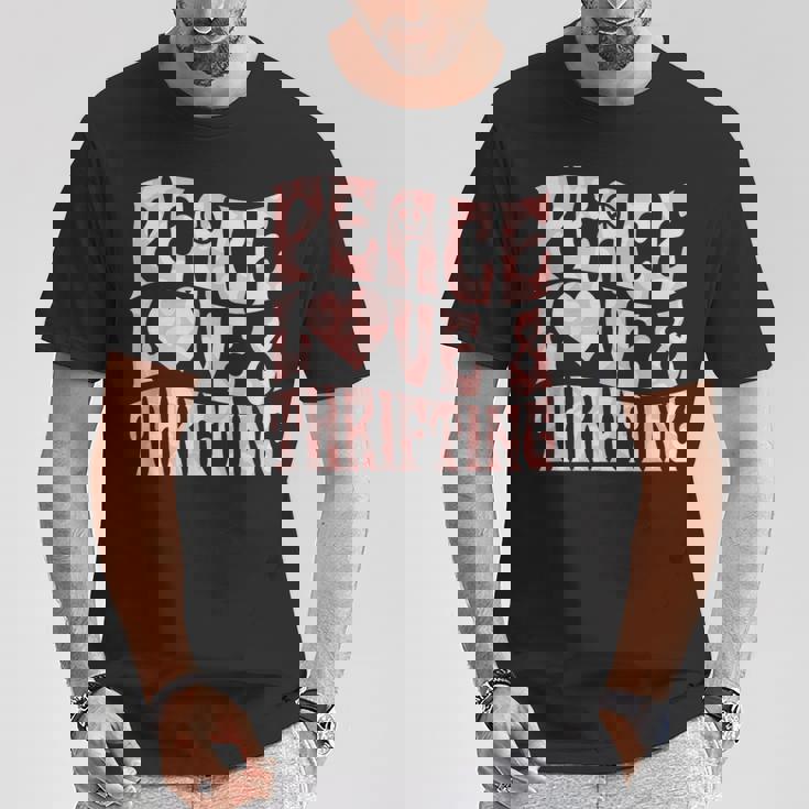 平和の愛と倹約心と平和のシンボル。 Tシャツ 面白い贈り物