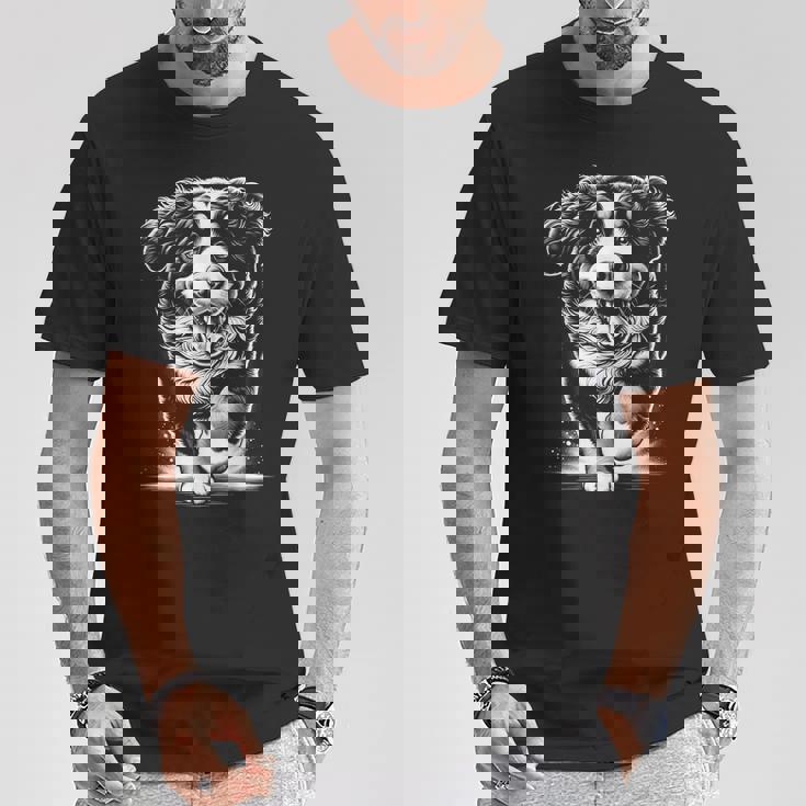 幸せなポーズでかわいいバーニーズマウンテンドッグ Tシャツ 面白い贈り物