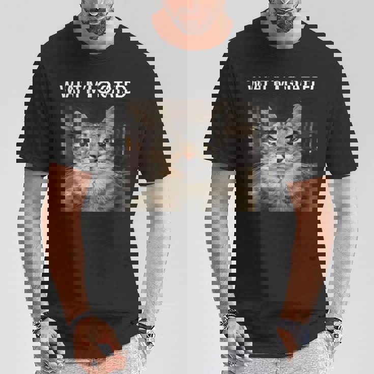 待ってよヤギの愚かな猫のミーム Tシャツ 面白い贈り物