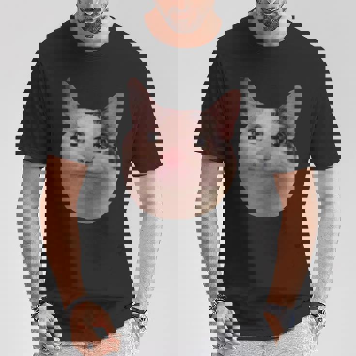 微笑む猫のミームベルーガ Tシャツ 面白い贈り物