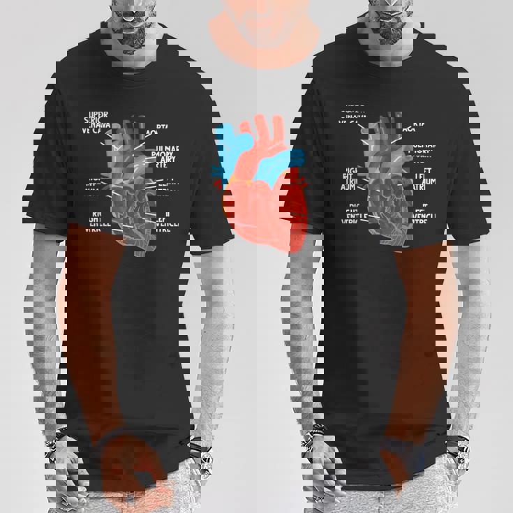 心臓解剖学教育 循環器学 Tシャツ 面白い贈り物