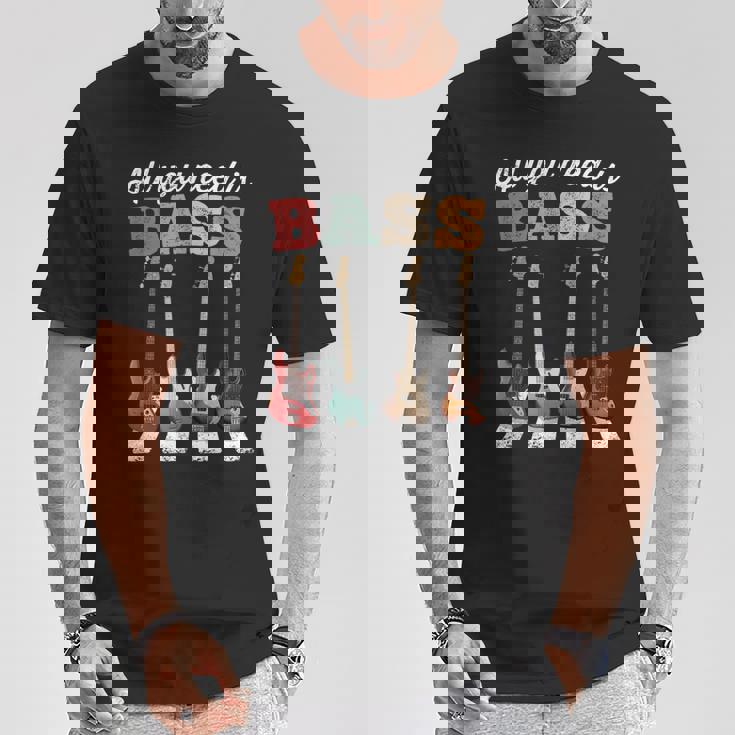 必要なのはベースだけ ベーシストのための有名なクロスウォーク All You Need Is Bass Tシャツ 面白い贈り物