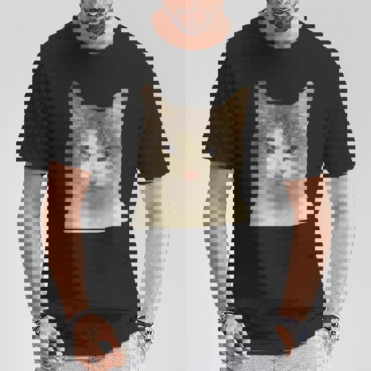 怒っている猫 リアル ミーム ウイルス インターネット Tシャツ 面白い贈り物