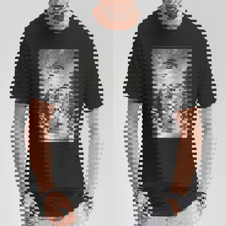 怖い猫 エイリアン Ufo 宇宙愛好家 面白い Tシャツ 面白い贈り物