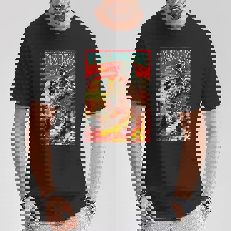 怪獣戦争 怪獣ホラー Tシャツ 面白い贈り物