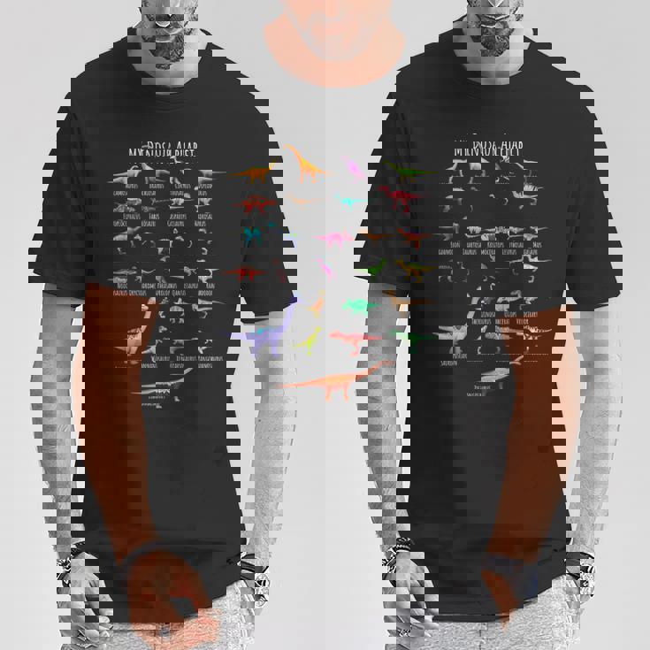 恐竜の種類 アルファベット A-Z Abc 恐竜 Tシャツ 面白い贈り物