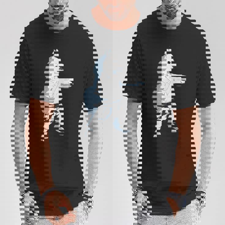 愉快な空手犬 日本のスピッツ Tシャツ 面白い贈り物