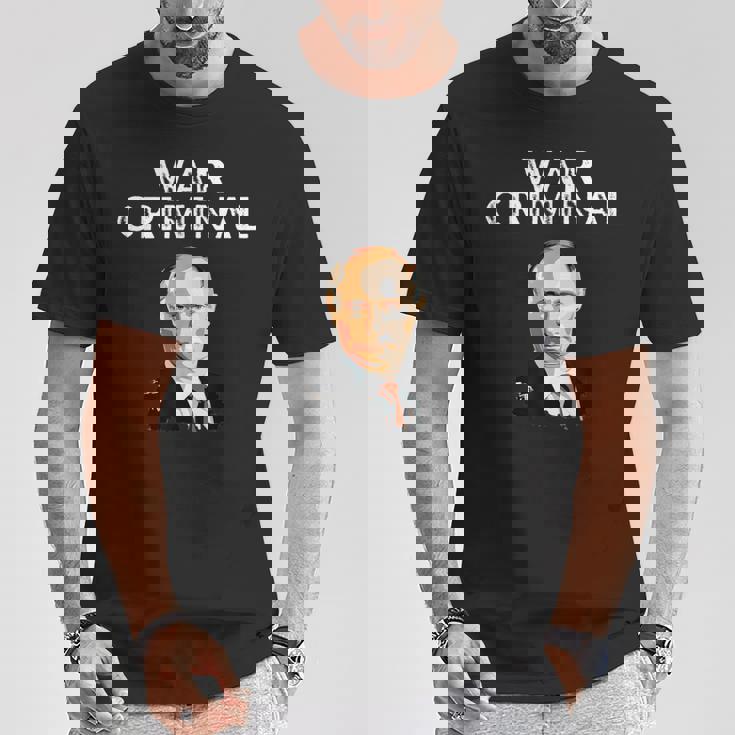 戦争犯罪者プーチン反ウラジミールプーチン Tシャツ 面白い贈り物
