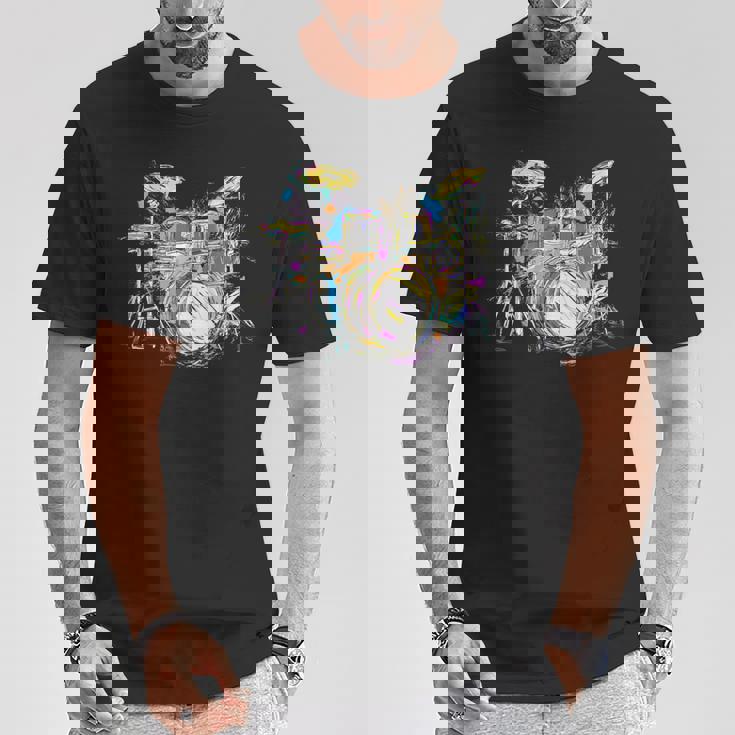抽象アート ドラム ミュージシャン 音楽バンド 王座 ヌース Tシャツ 面白い贈り物