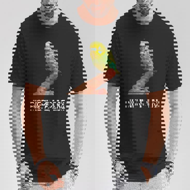 指の上のセキセイインコ 楽しいインコ セキセイインコ 鳥好きのギフト Tシャツ 面白い贈り物